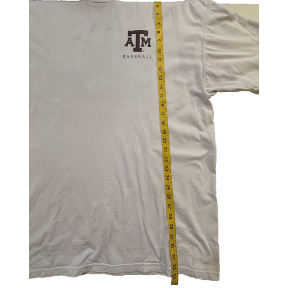 Texas A&M Aggies TShirt Mens 2XL White NCAA Baseball Graphic Short Sleeve Y2K - Picture 5 of 7